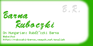 barna ruboczki business card